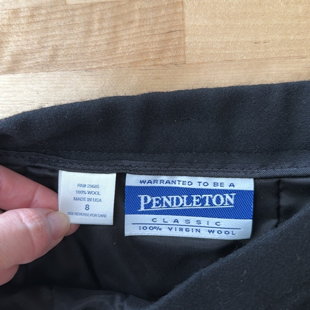 Pendleton 100% Virgin Wool Midi Black Career Pencil Skirt, 8 - Picture 6 of 6